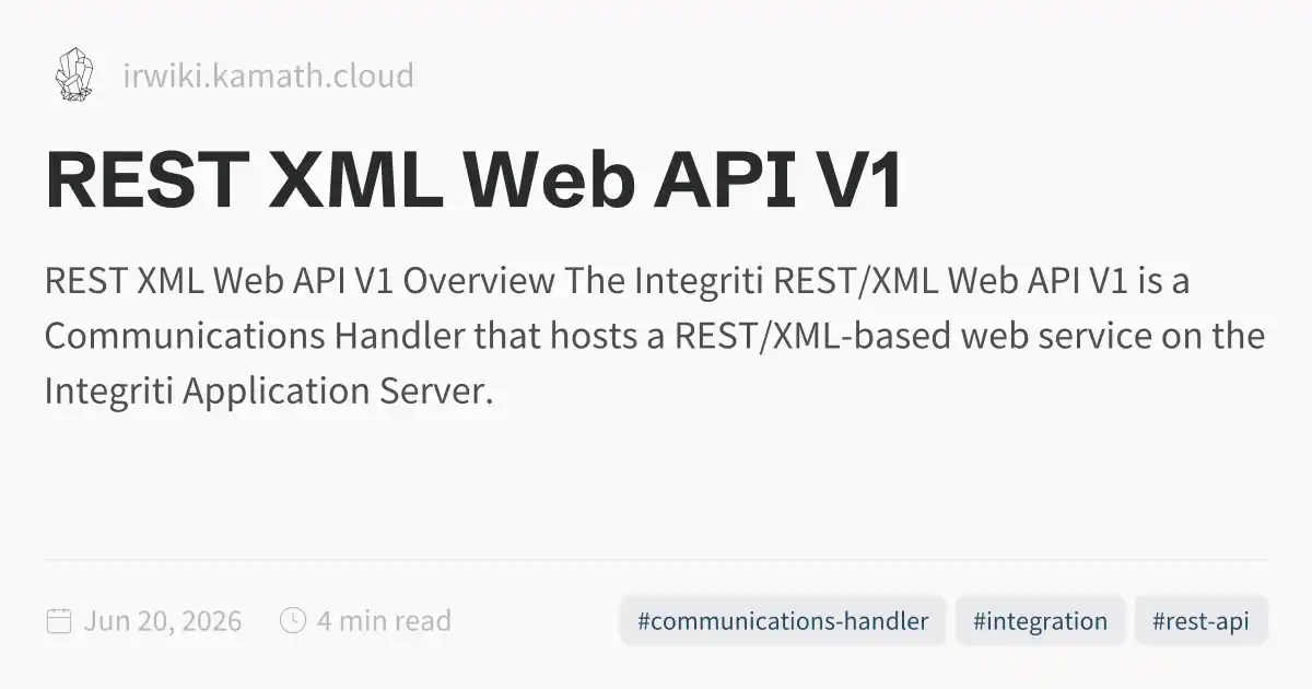 REST XML Web API V1