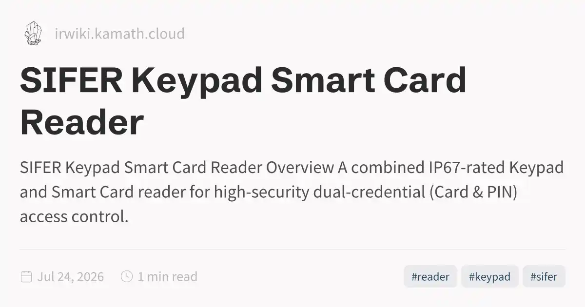 SIFER Keypad Smart Card Reader
