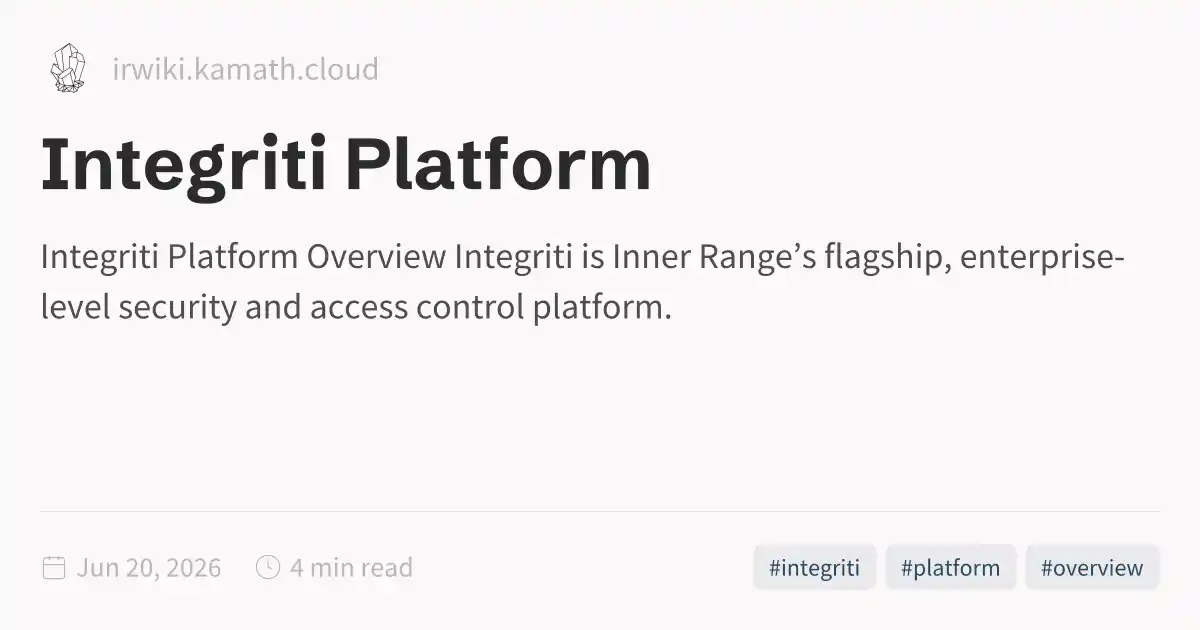 Integriti Isc Integriti Platform